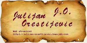 Julijan Orestijević vizit kartica